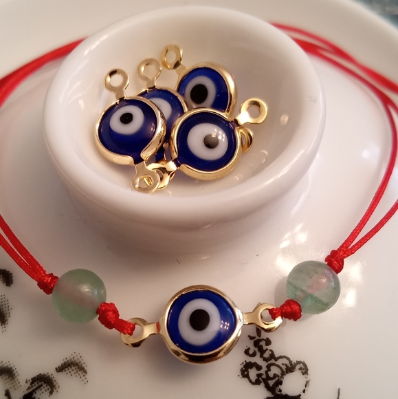 18K Yellow GoldFilled Evil Eye Red String Bracelet - Picture 6 of 7